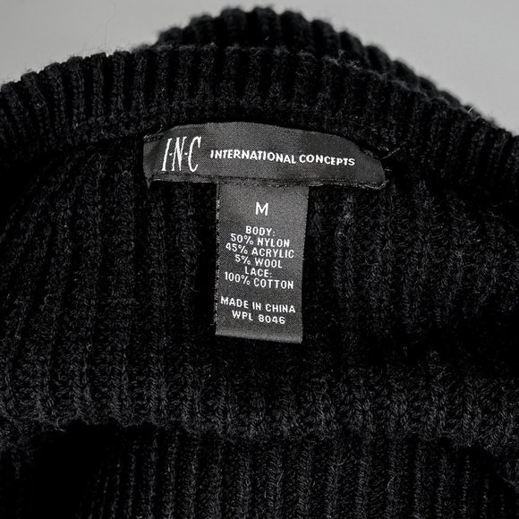 NWOT INC black sweater with lace - Medium - Picture 4 of 4